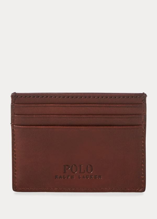 Porta Tarjetas Polo Ralph Lauren Hombre Marrom - Heritage Full-Grain - CPTOM2037